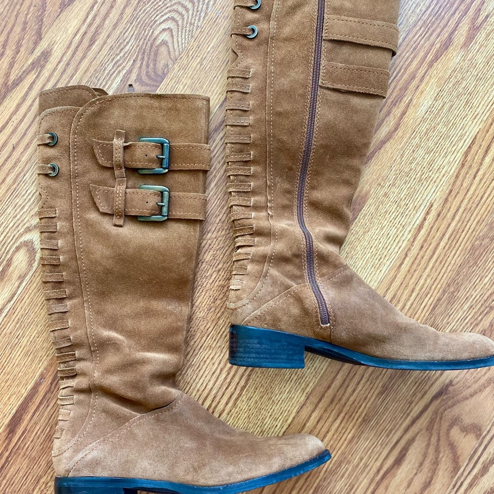 Apepazza Tan Suede Heeled Boots - Picture 2 of 9